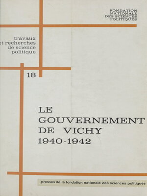 cover image of Le gouvernement de Vichy